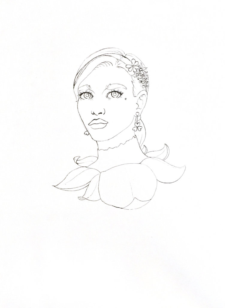 WIP drawing of a Jack of Clubs