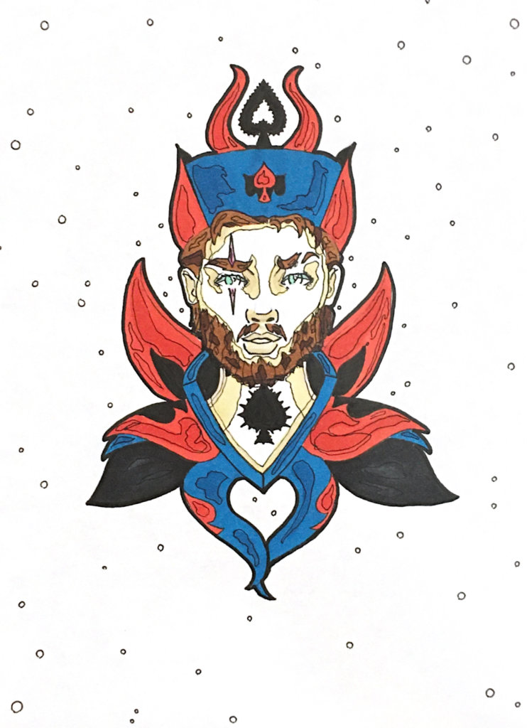 color drawing of the King of Spades