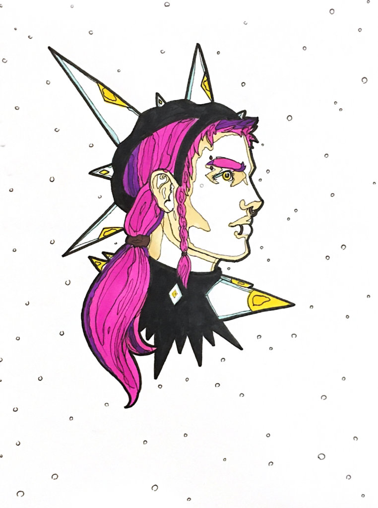 color drawing of the King of Diamonds