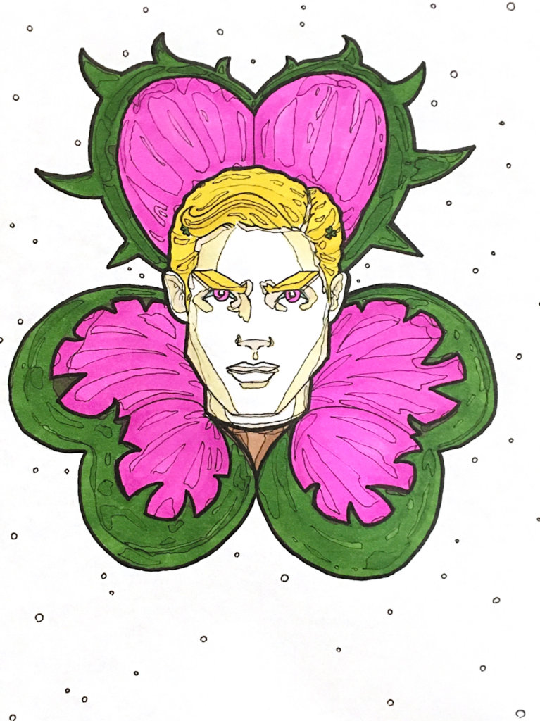 color drawing of the King of Clubs