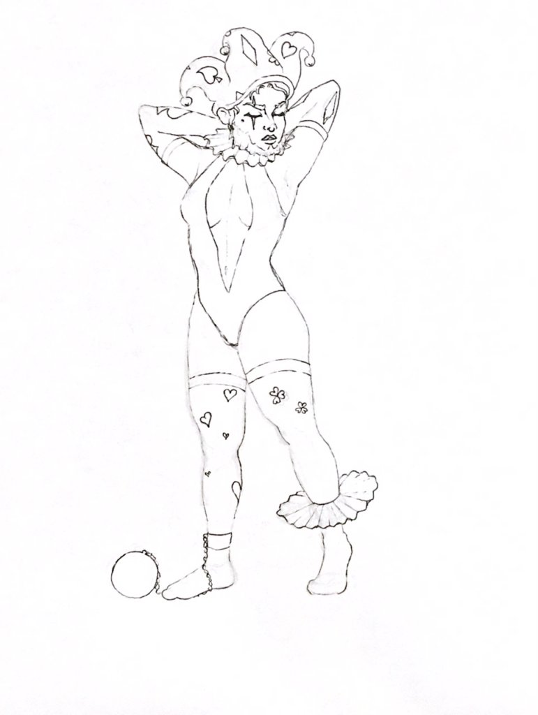 WIP of a joker playing card