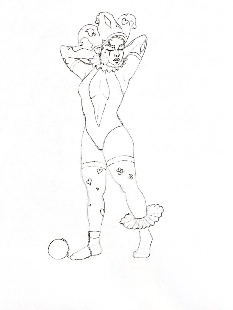 WIP drawing of the Joker