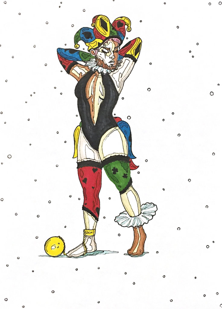 color drawing of the King of Hearts