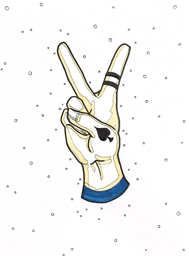 drawing of two of spades