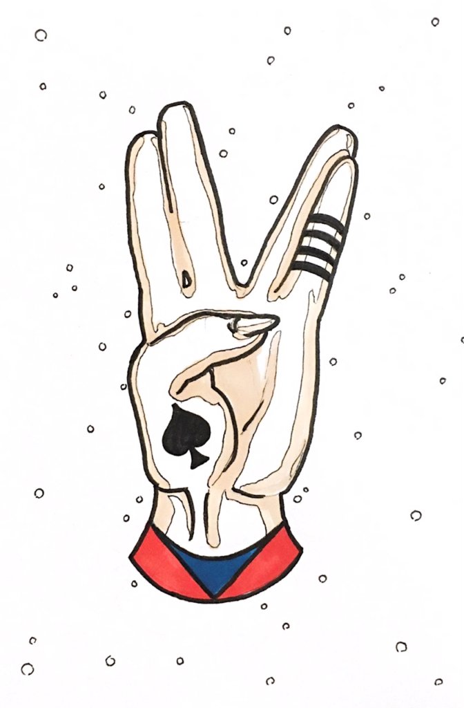 drawing of four of spades