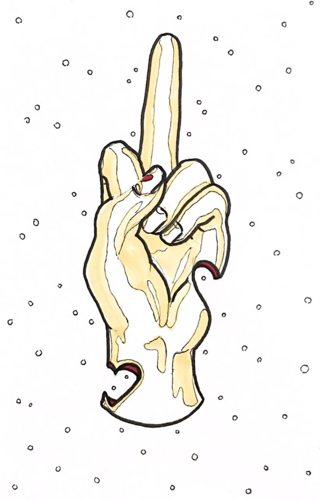 middle finger of hearts drawing