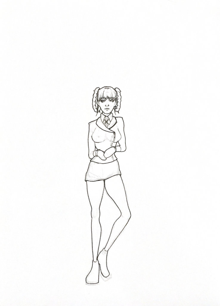 WIP drawing of a character from Kakegurui