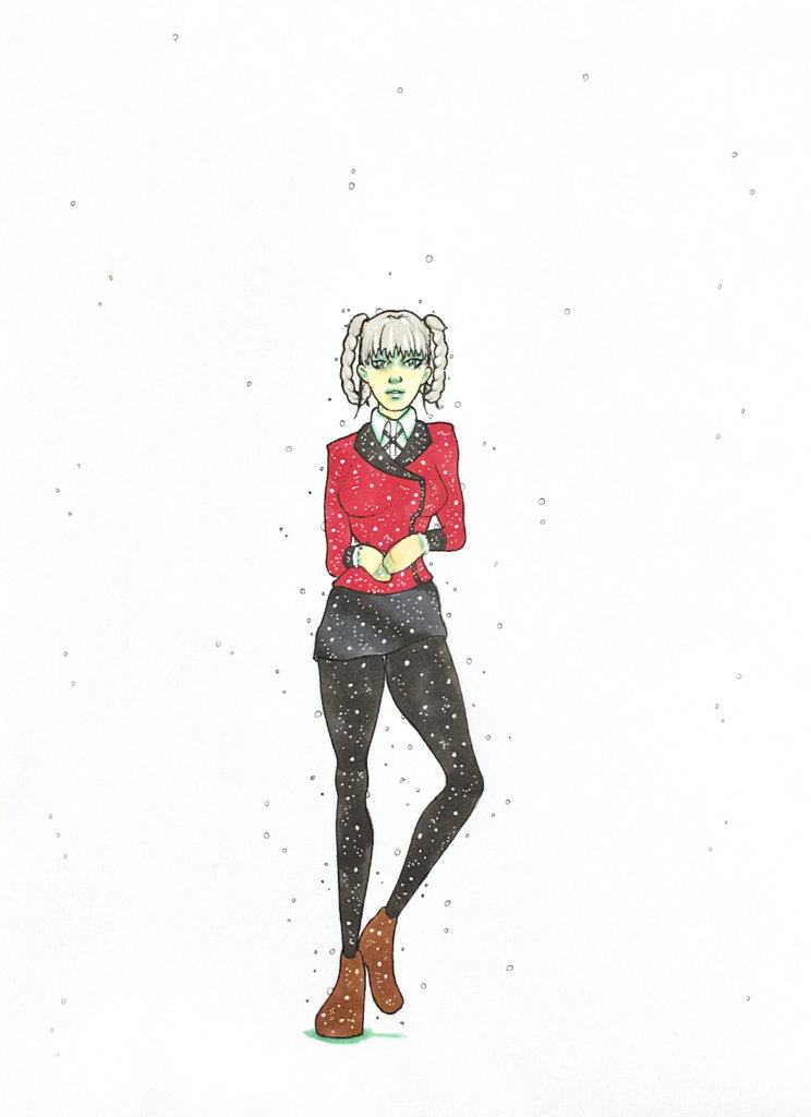 color drawing of a character from Kakegurui