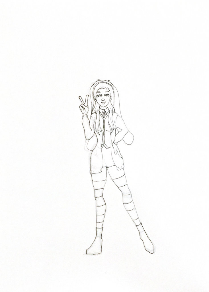 WIP drawing of a character from Kakegurui