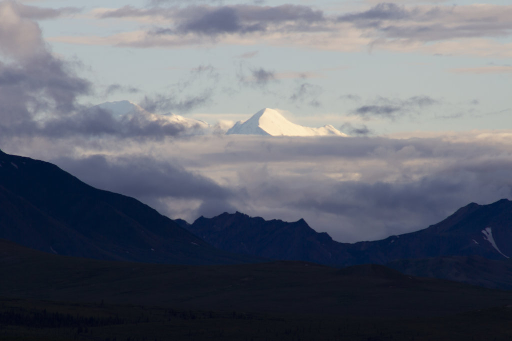 Peak of Mount Denali in Denali National Park