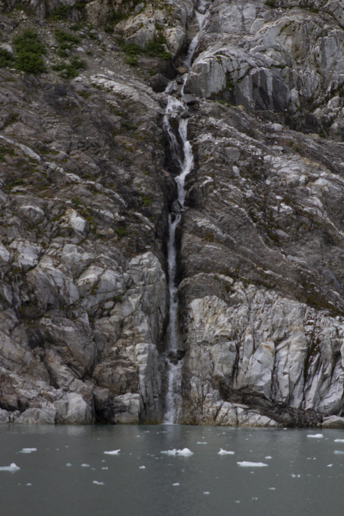 Waterfall on a whale watching tour in Alaska