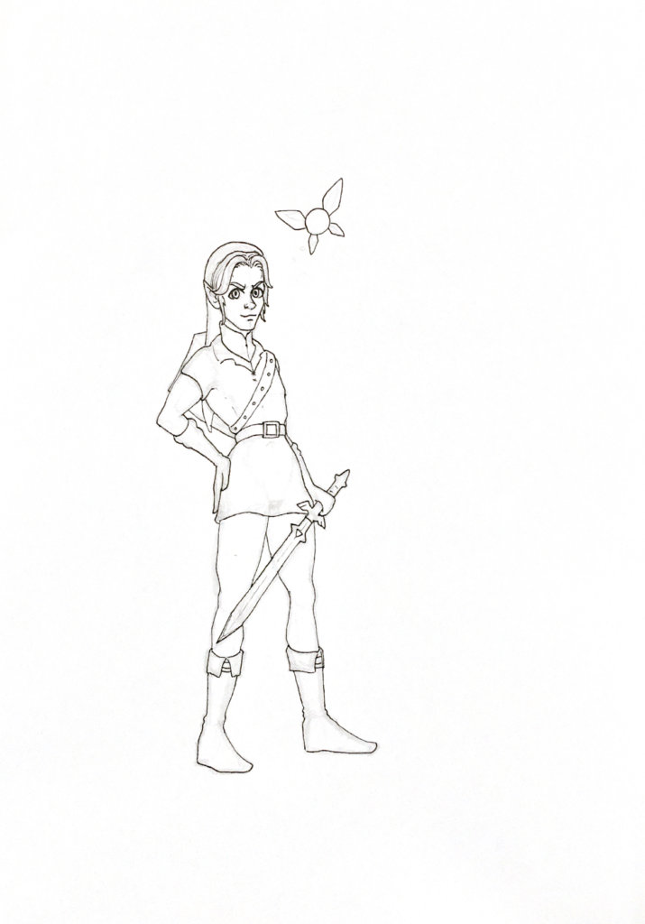 WIP drawing of Link from Legend of Zelda