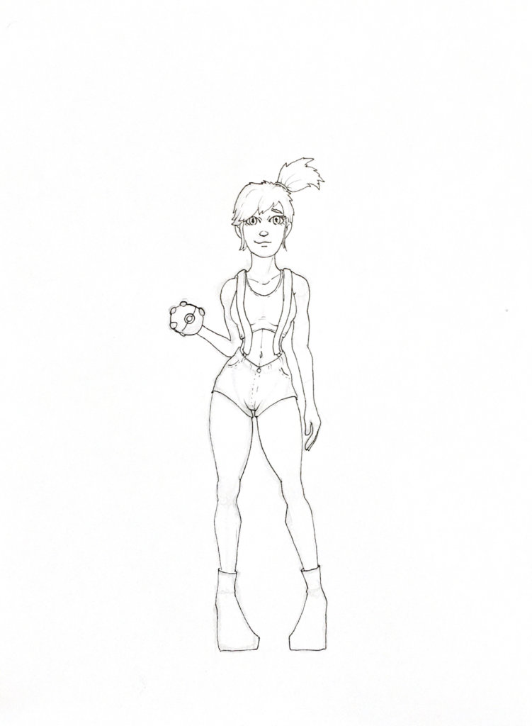 WIP drawing of Misty from Pokemon