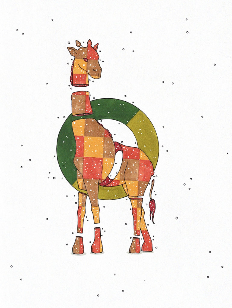 color drawing of a giraffe