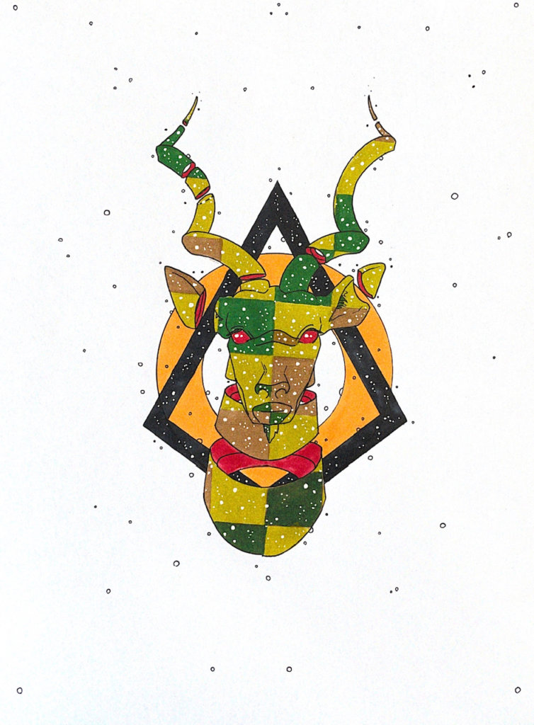 color drawing of a kudu