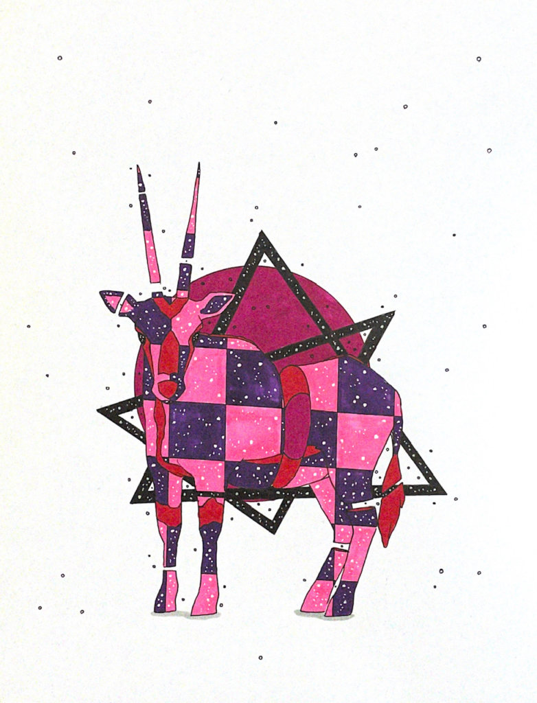 color drawing of a safari creature