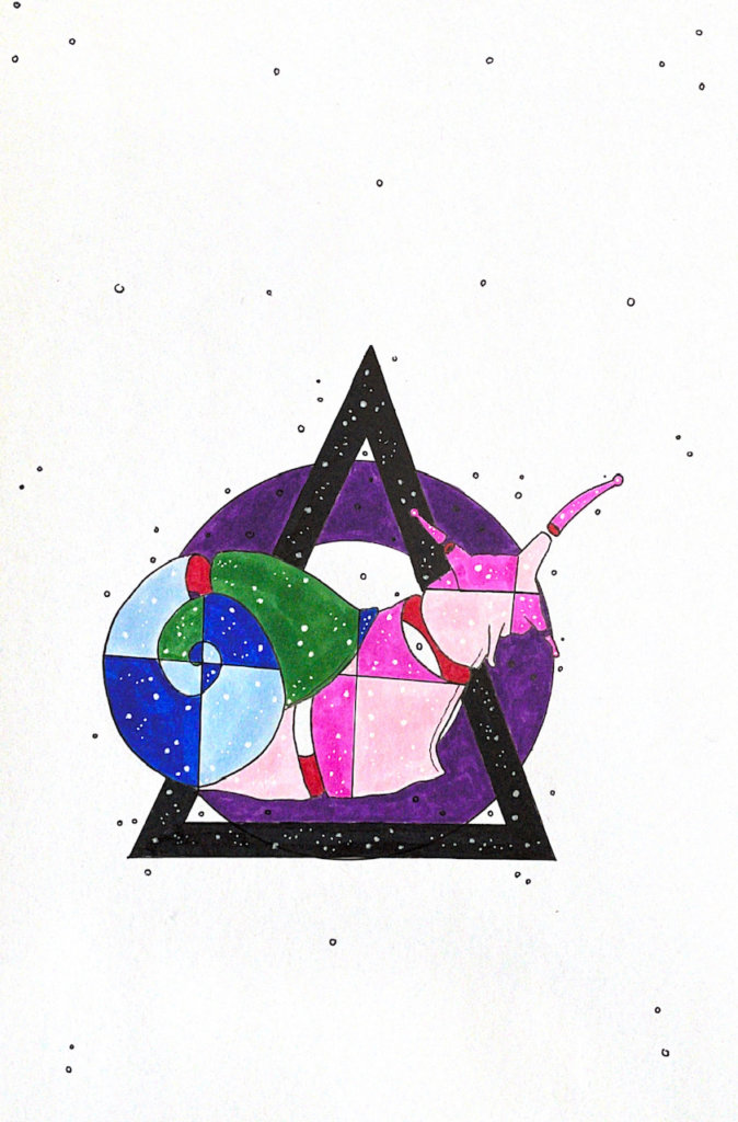 color drawing of a snail