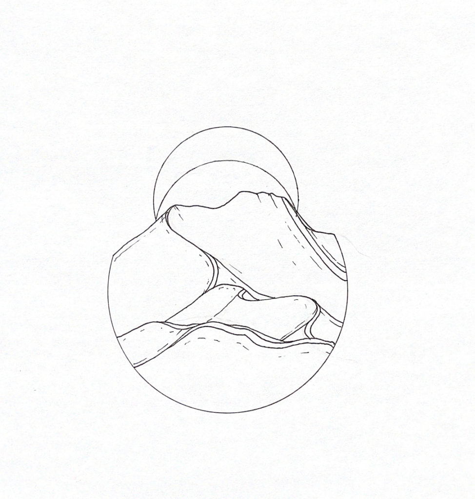 WIP drawing of sand dunes