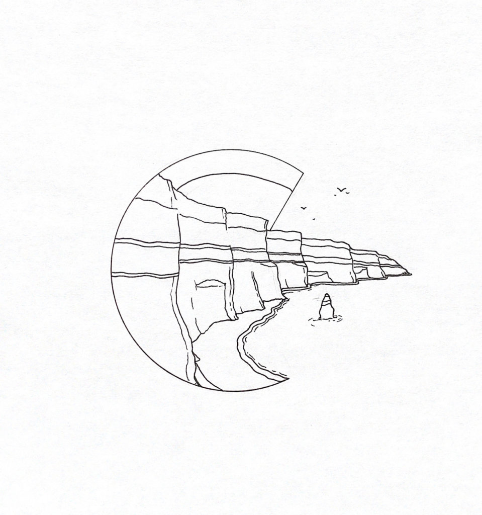 WIP illustration of the cliffs of moher
