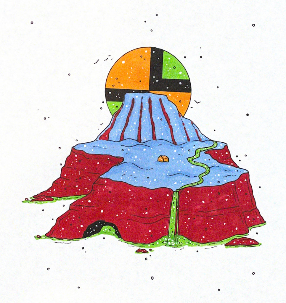 color illustration of faroe islands