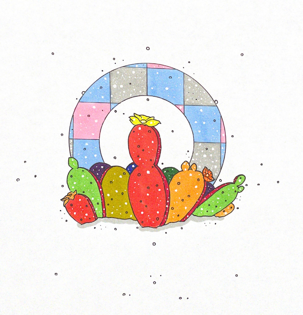 color drawing of cacti