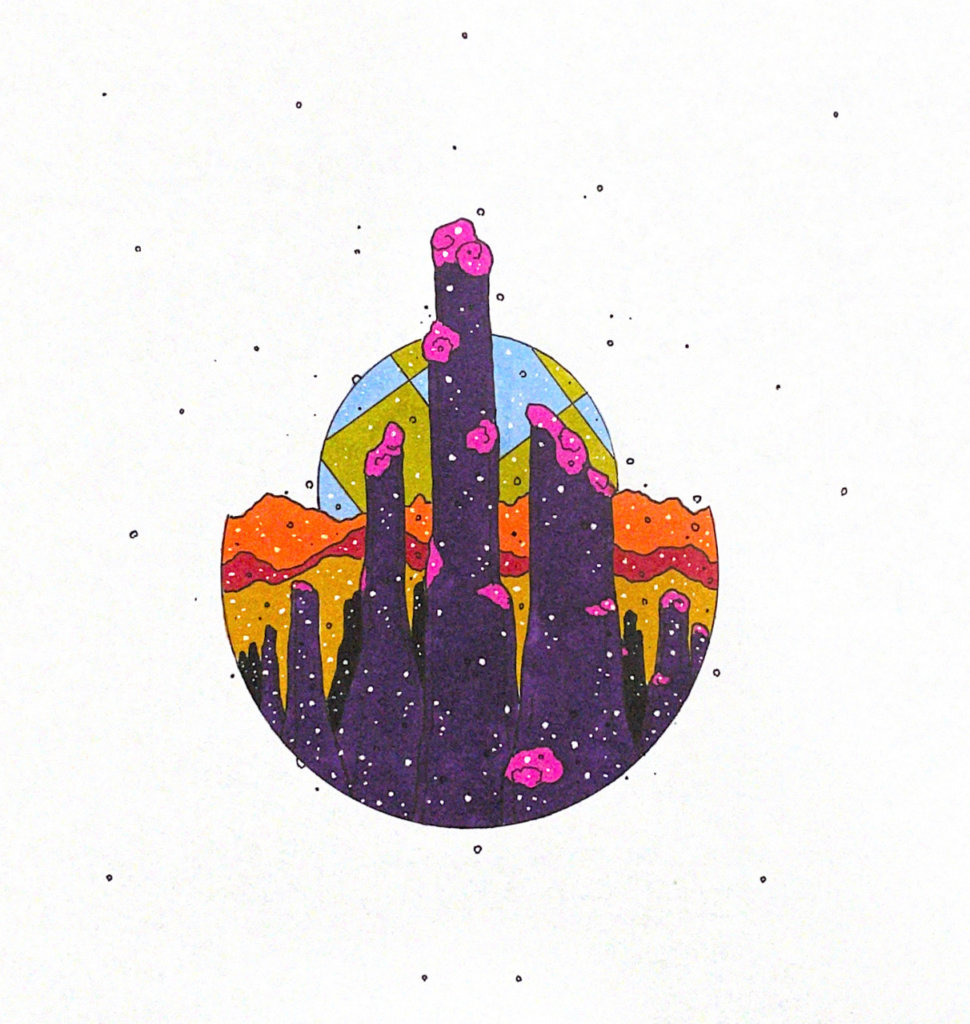 color illustration of karsts