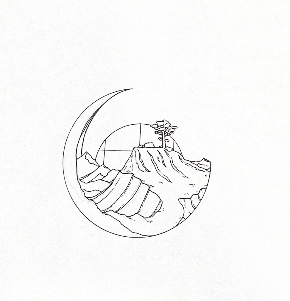 WIP illustration of a landscape