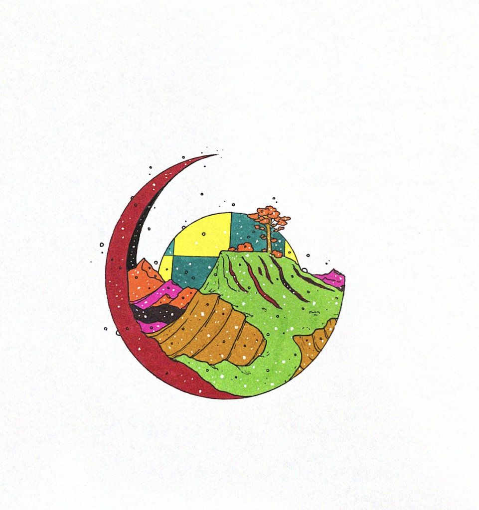 color illustration of a landscape