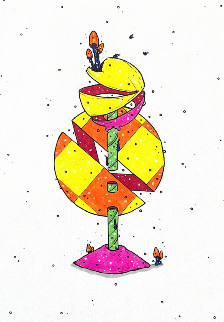 color illustration of a flea infested lollipop