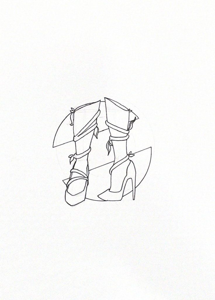 WIP illustration of some legs and heels