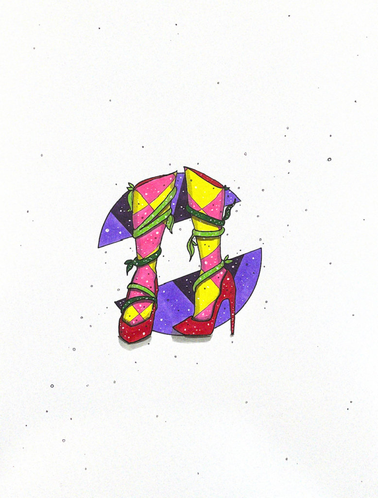 color illustration of some legs and heels