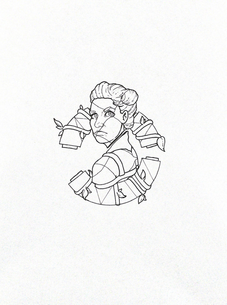 WIP illustration of amanda palmer