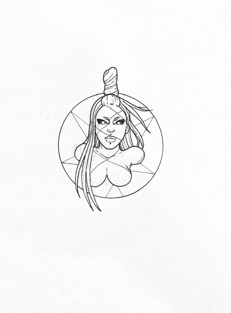 WIP illustration of lady gaga
